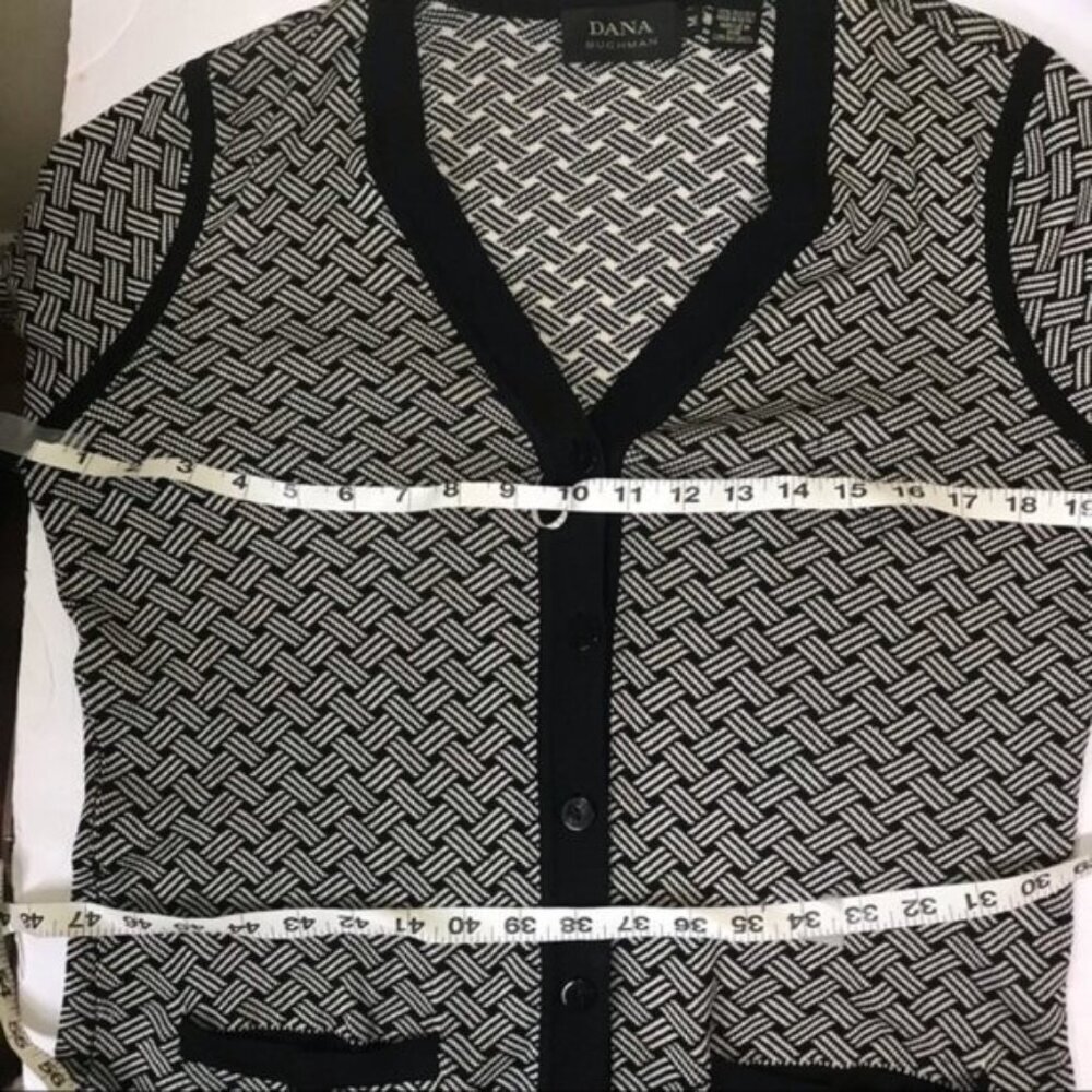Dana Bachman Vintage Silk Knit Cardigan Sweater Jacket Pockets Buttons Preppy M - Picture 14 of 16